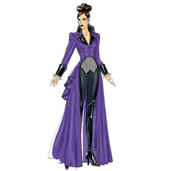 McCalls M7641 Womens 6 to 14 Gothic Steampunk Peplum Jacket Uncut Sewing Pattern - Picture 5 of 8